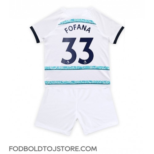 Chelsea Wesley Fofana #33 Udebanesæt Børn 2022-23 Kortærmet (+ Korte bukser)